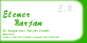 elemer marjan business card